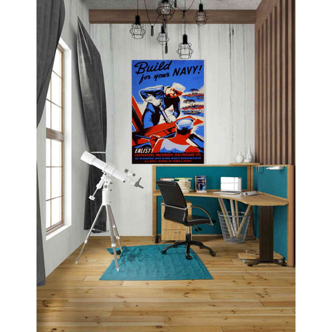 Image of 'Build For Your Navy!' Vintage Recruitment Giclee Canvas Wall Art