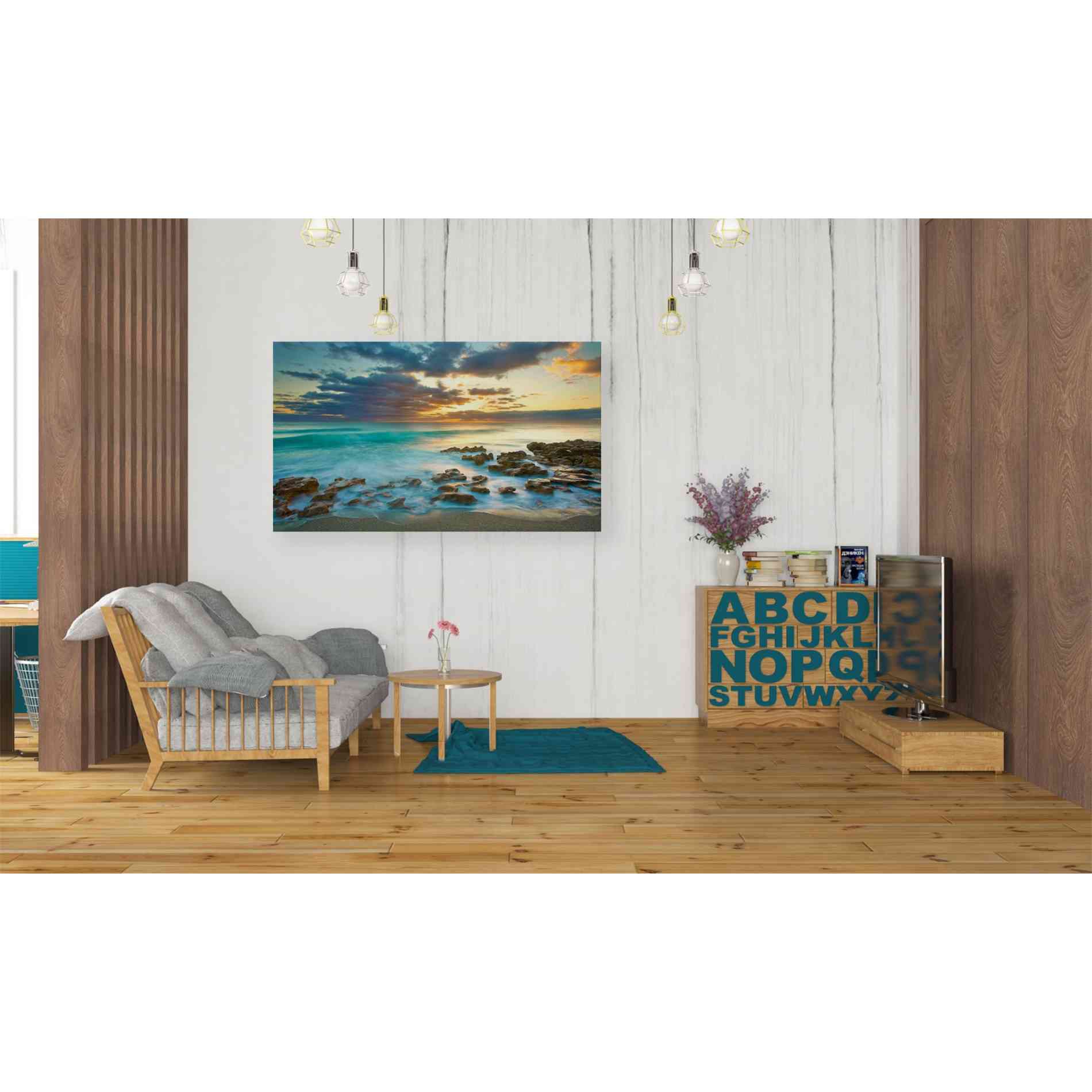 'Ocean Sunrise' by Patrick Zephyr, Canvas Wall Art,40 x 26