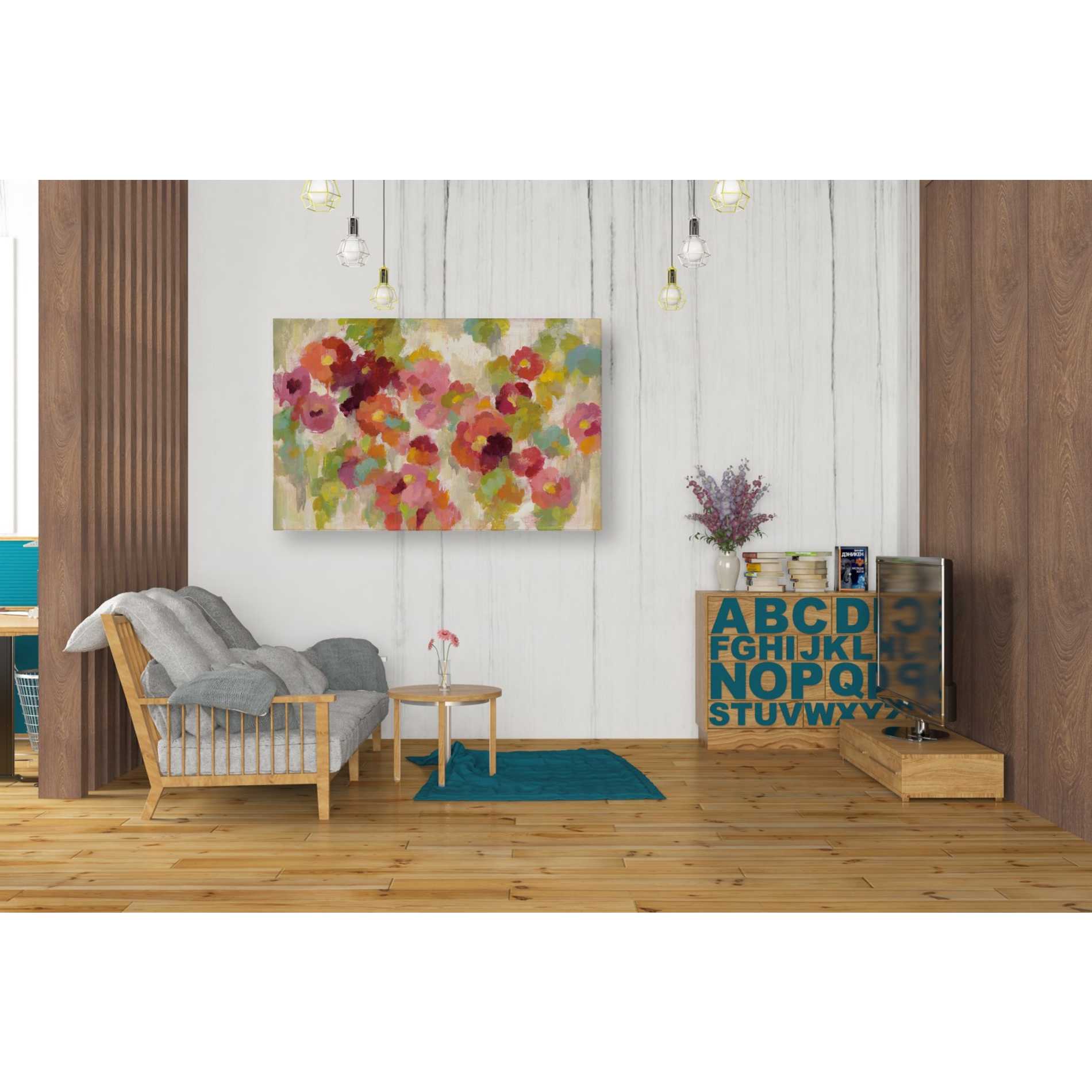 "Coral and Emerald Garden I" by Silvia Vassileva, Canvas Wall Art,40 x 26