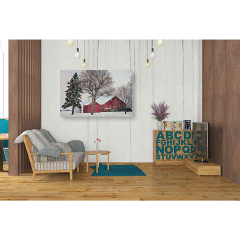 Image of 'Snowy Barn' by Bluebird Barn, Canvas Wall Art,40 x 26
