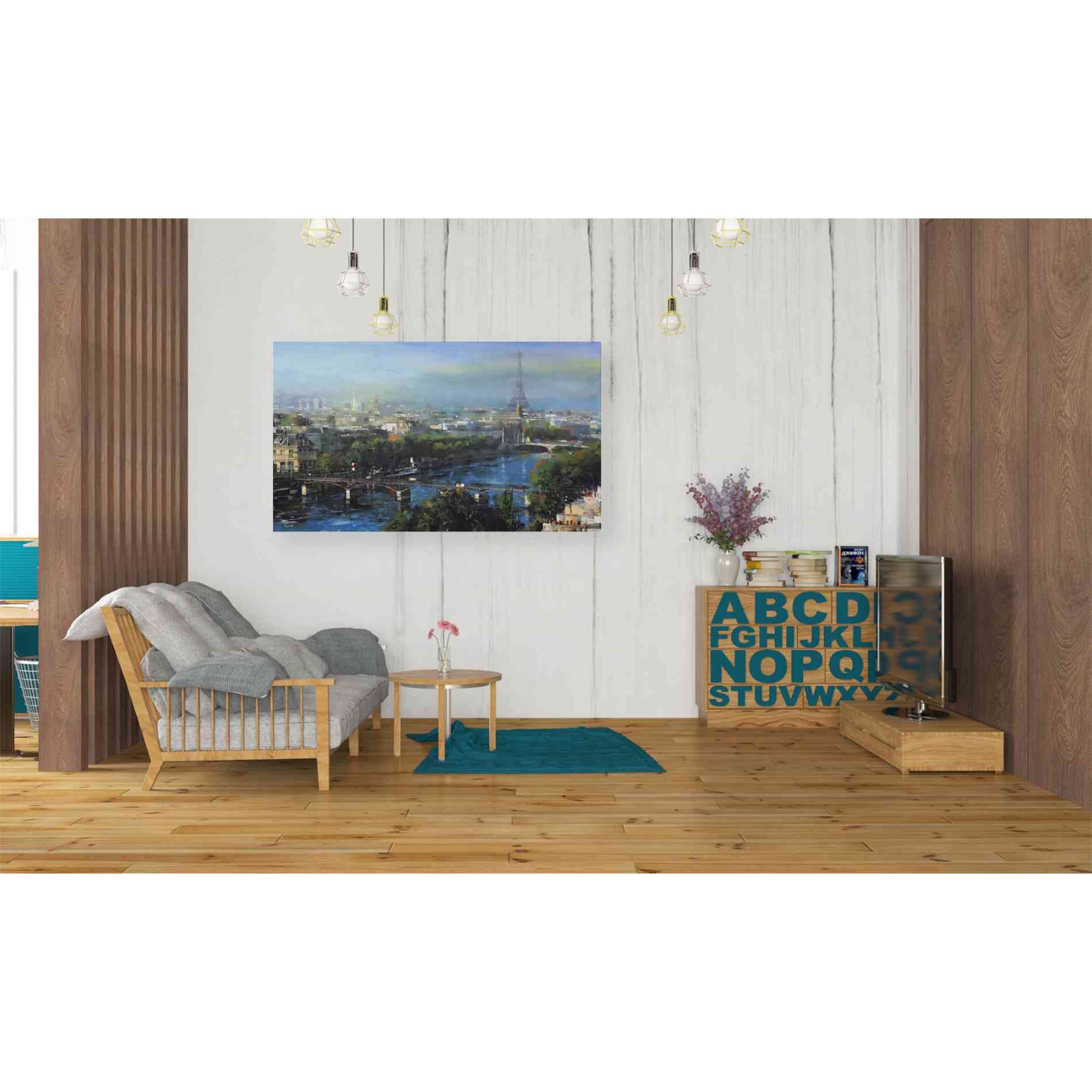 'Paris Pedestrian Bridge' by Mark Lague, Canvas Wall Art,40 x 26