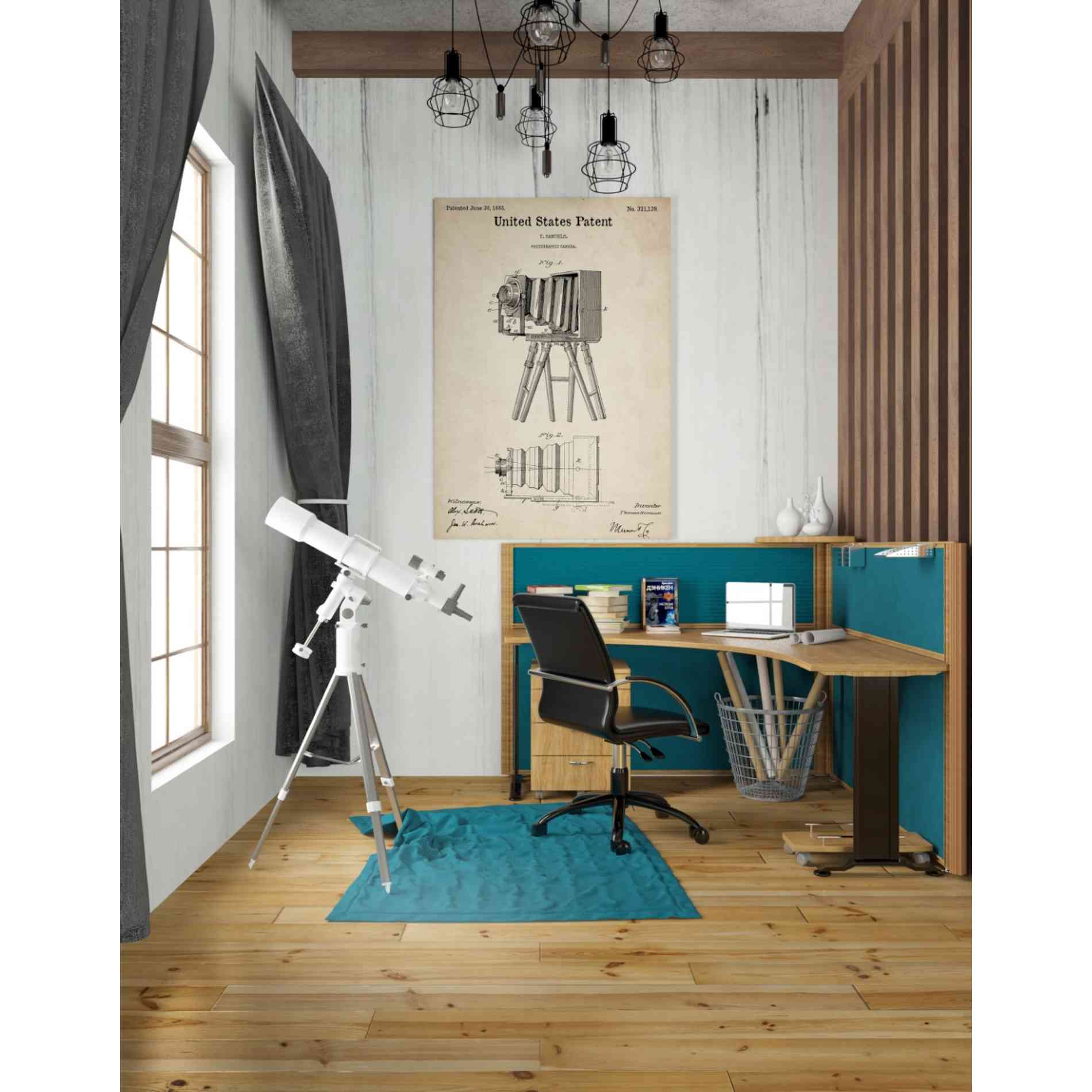 'Photographic Camera Blueprint Patent Parchment' Canvas Wall Art,26 x 40