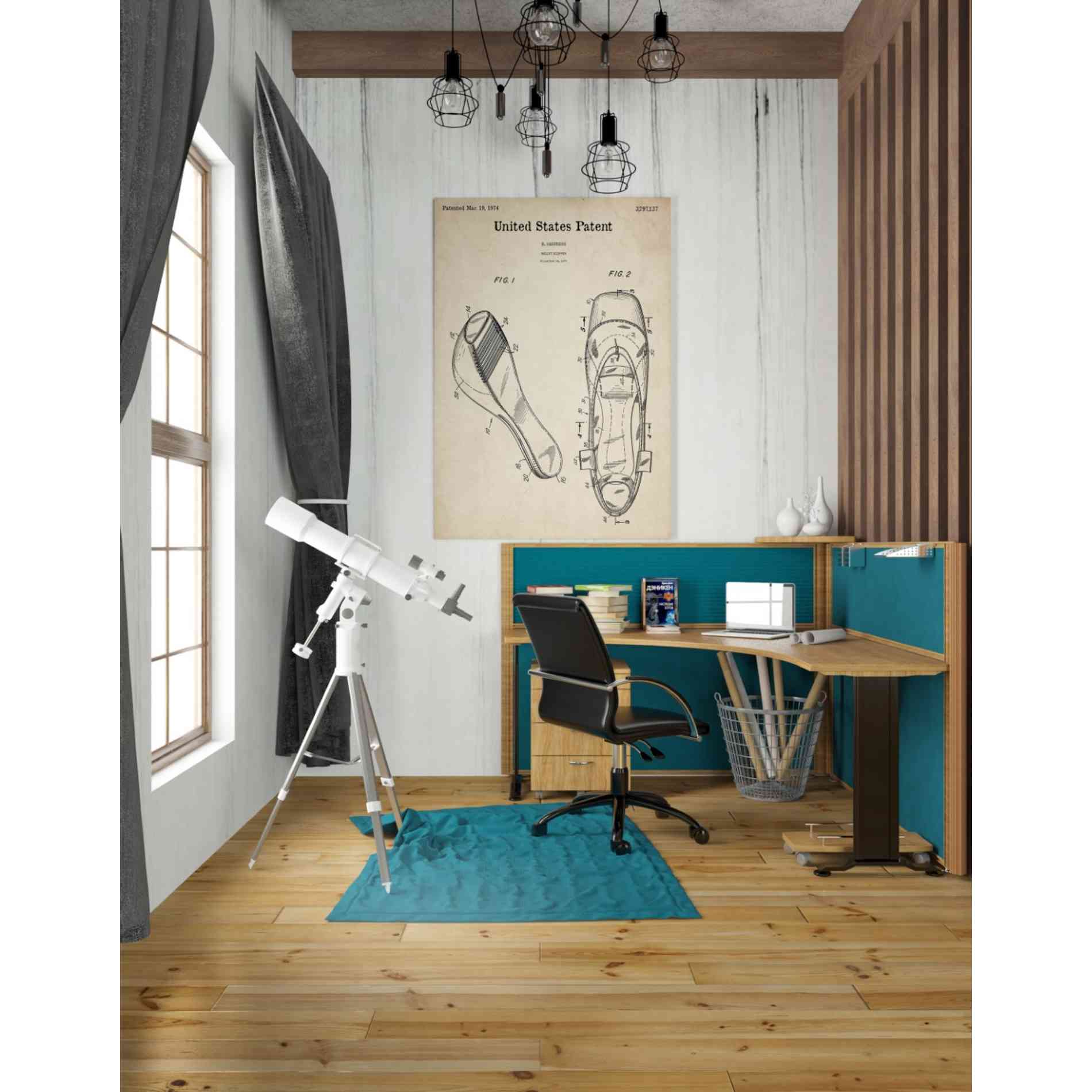 'Ballet Slippers Blueprint Patent Parchment' Canvas Wall Art,26 x 40