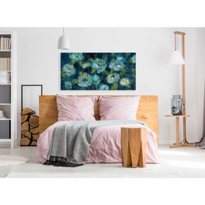 "Indigo Mums" by Silvia Vassileva, Canvas Wall Art,60 x 30