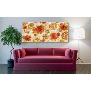 'Hibiscus and Mandala' by Silvia Vassileva, Canvas Wall Art,60 x 30