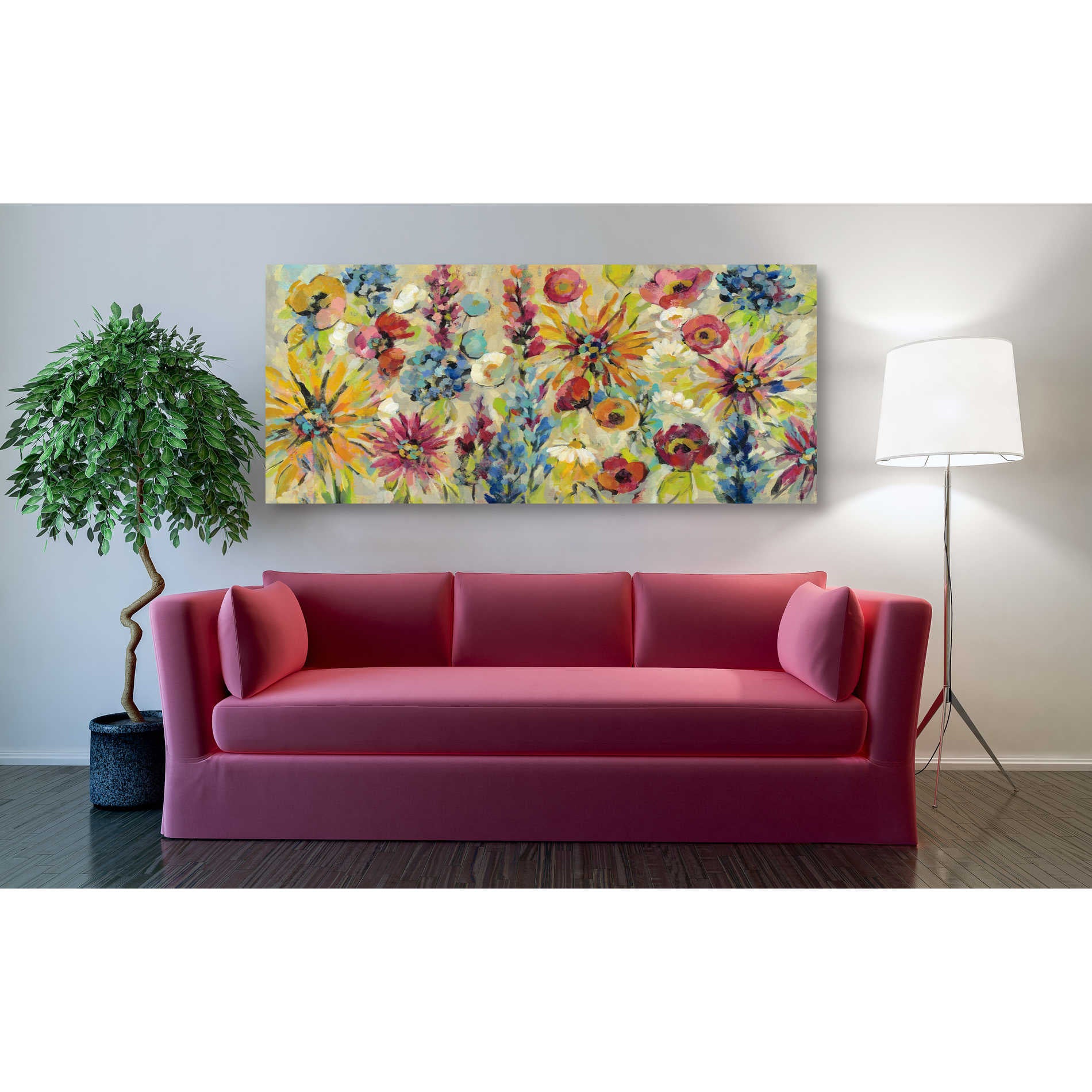 'May Garden' by Silvia Vassileva, Canvas Wall Art,60 x 30