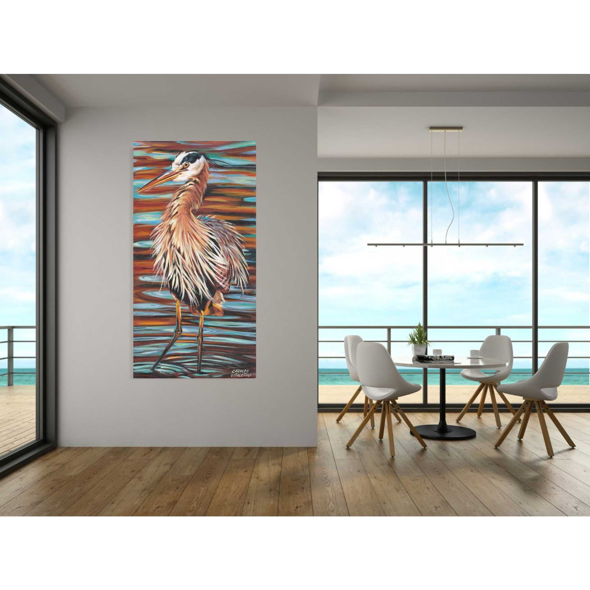 'Watchful Heron II' by Carolee Vitaletti, Giclee Canvas Wall Art