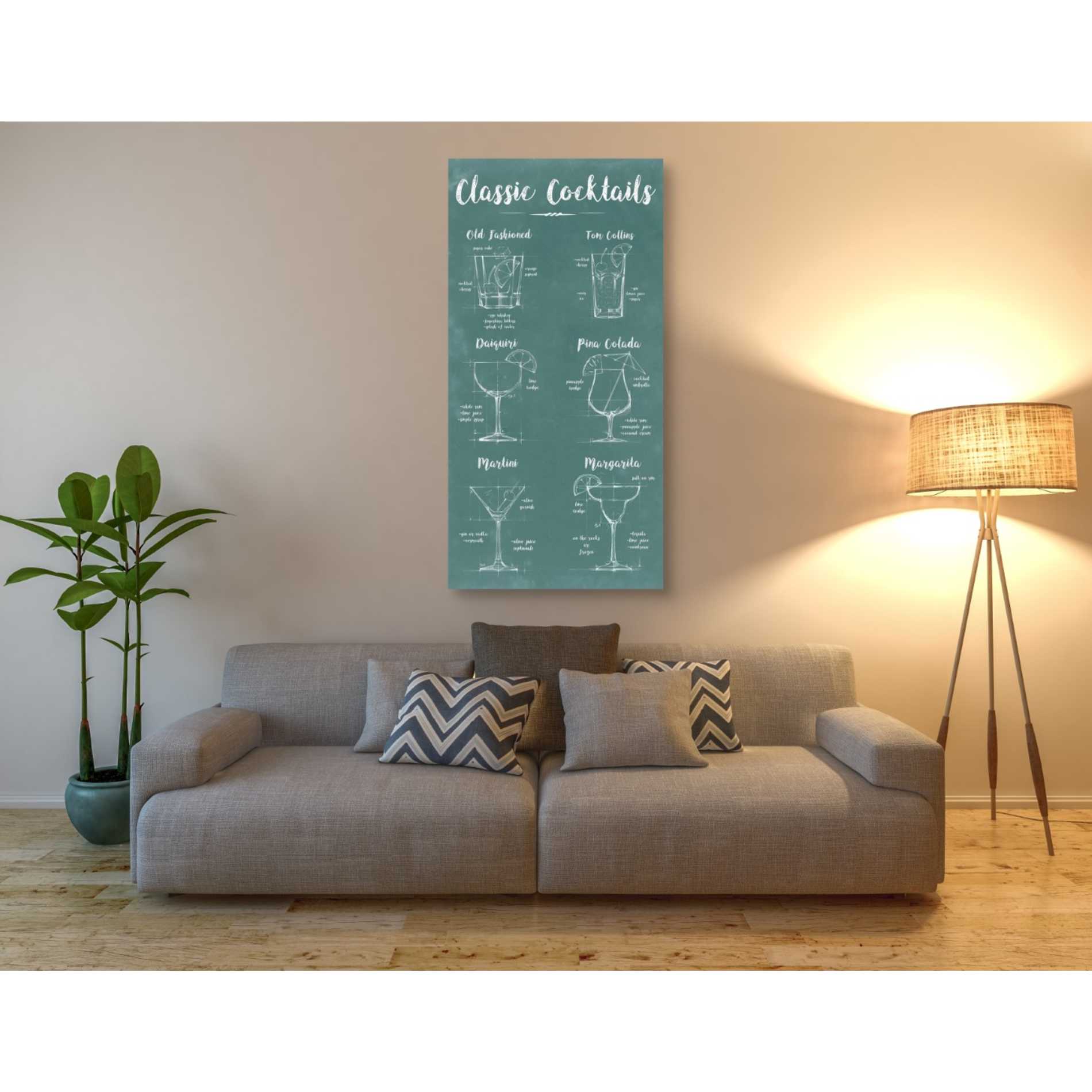 'Mixology Infograph' by Ethan Harper Canvas Wall Art,30 x 60