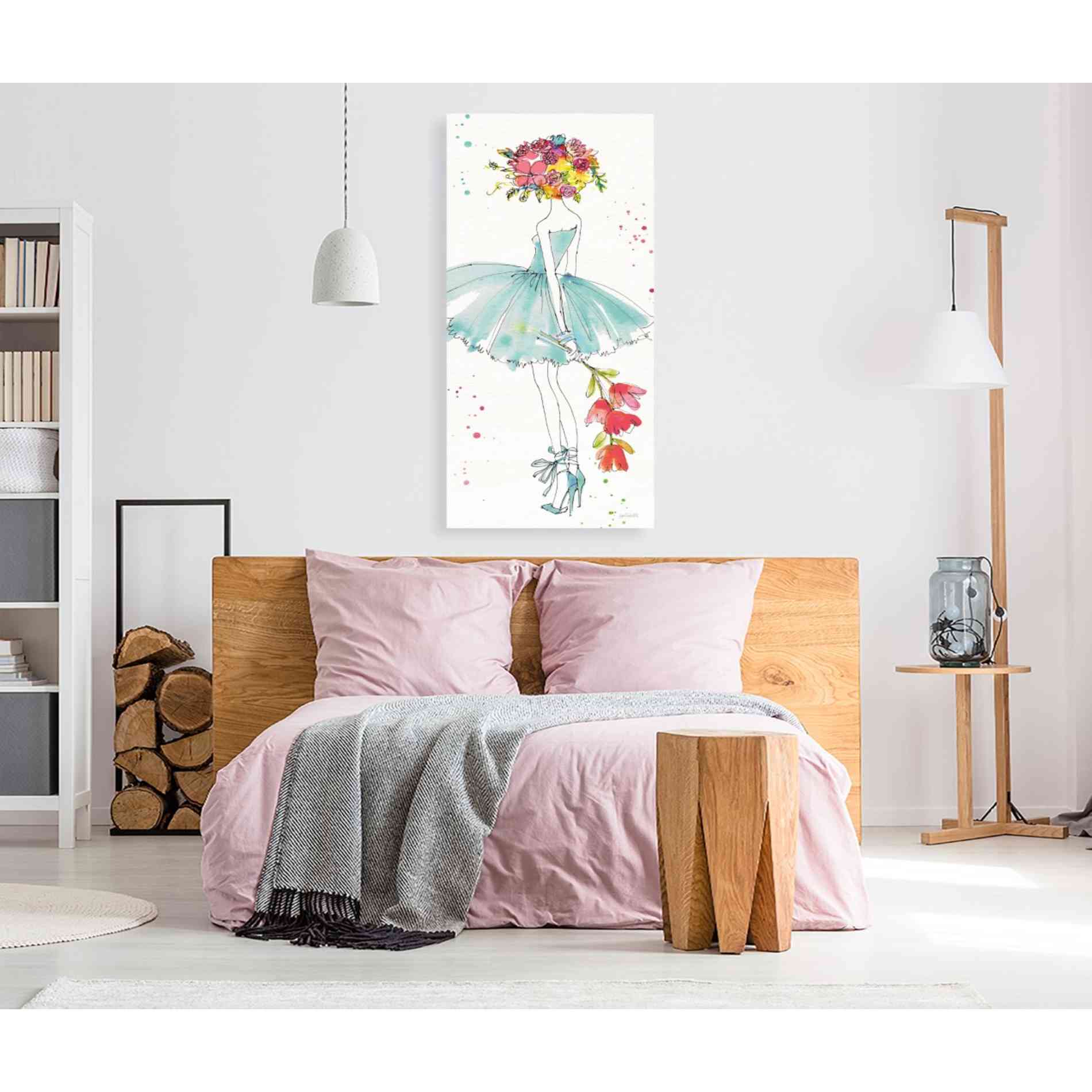 'Floral Figures VI' by Anne Tavoletti, Canvas Wall Art,30 x 60