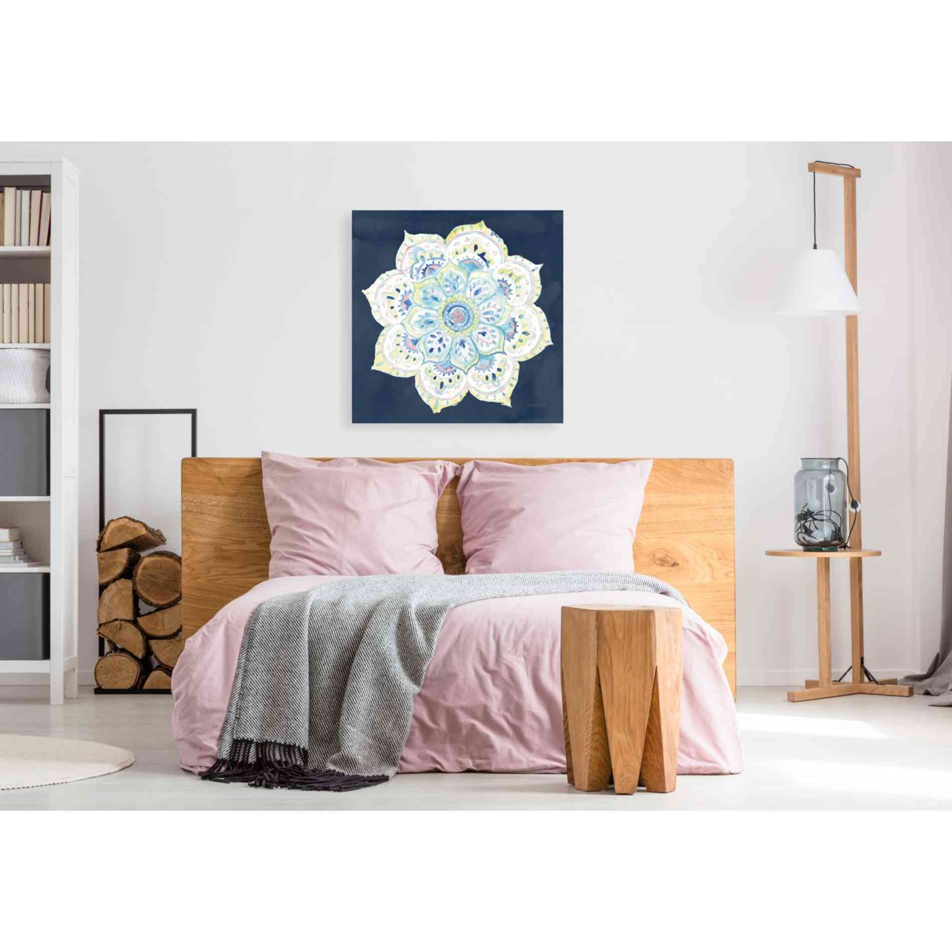 'Jaipur VI Navy' by Danhui Nai, Canvas Wall Art,37 x 37