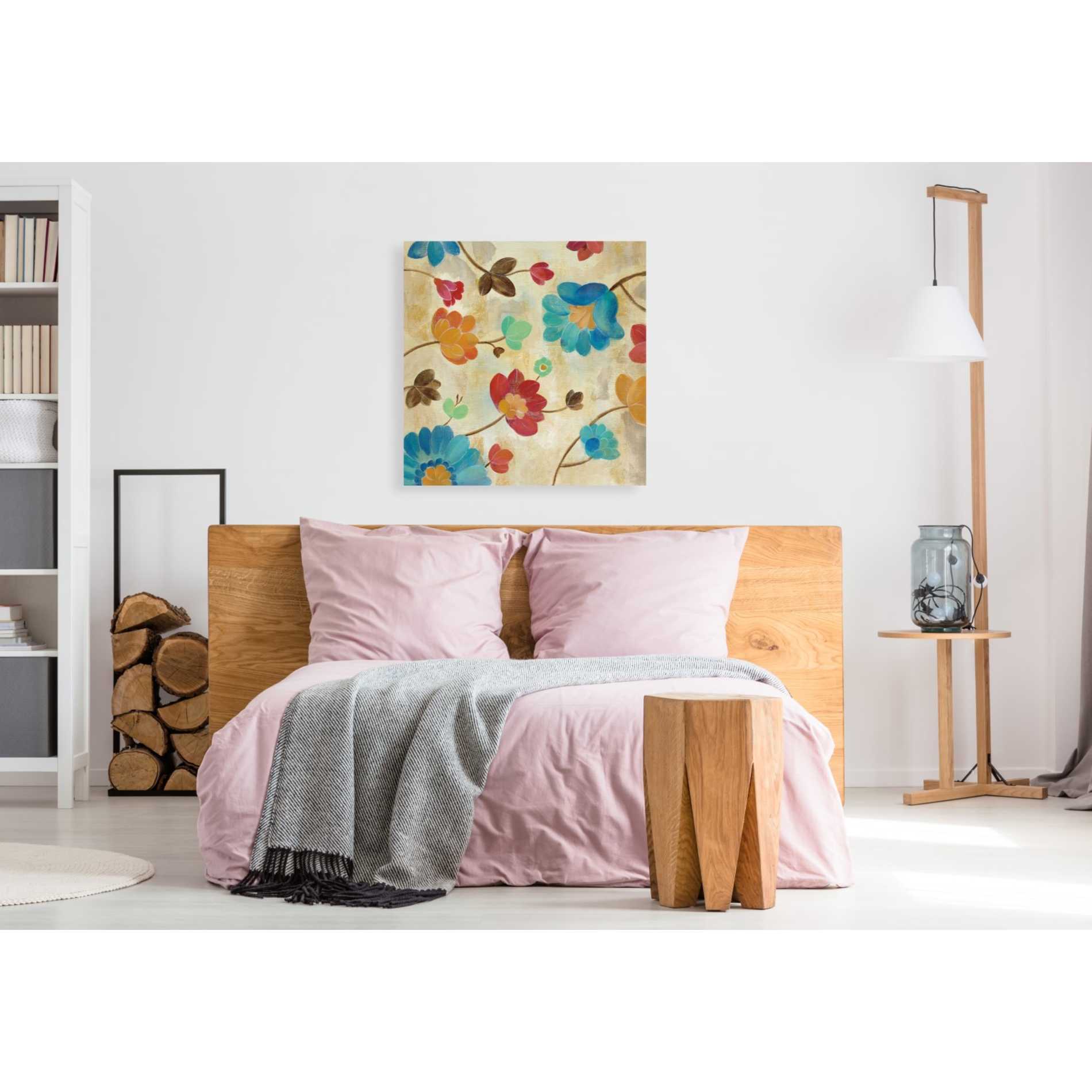 'Coral and Teal Garden II' by Silvia Vassileva, Canvas Wall Art,37 x 37