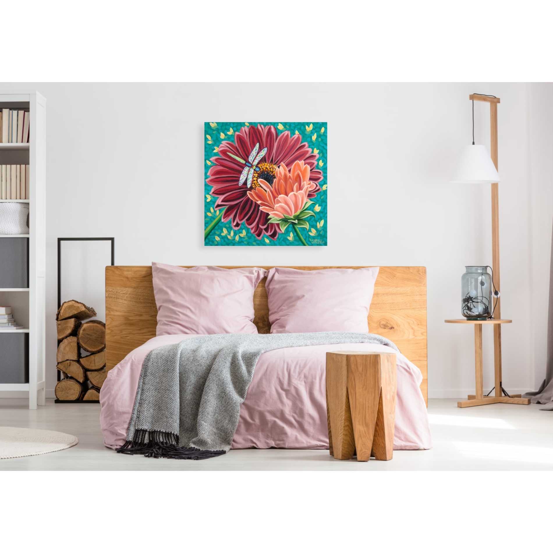 'Dragonfly on Blooms II' by Carolee Vitaletti, Giclee Canvas Wall Art