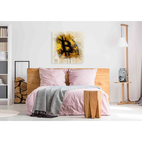 Image of 'Bitcoin Era in Gold' by Surma and Guillen, Canvas Wall Art,37 x 37