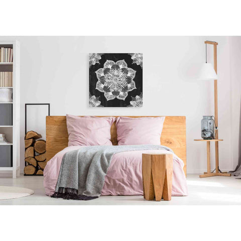 Image of 'Mandala Morning V Black and White' by Anne Tavoletti, Canvas Wall Art,37 x 37