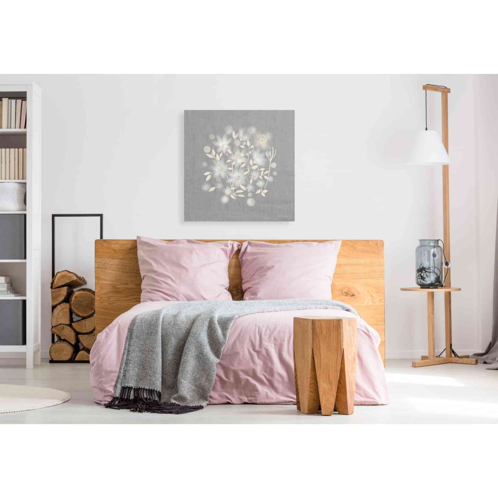 'Flower Bunch on Linen III' by Bluebird Barn, Canvas Wall Art,37 x 37