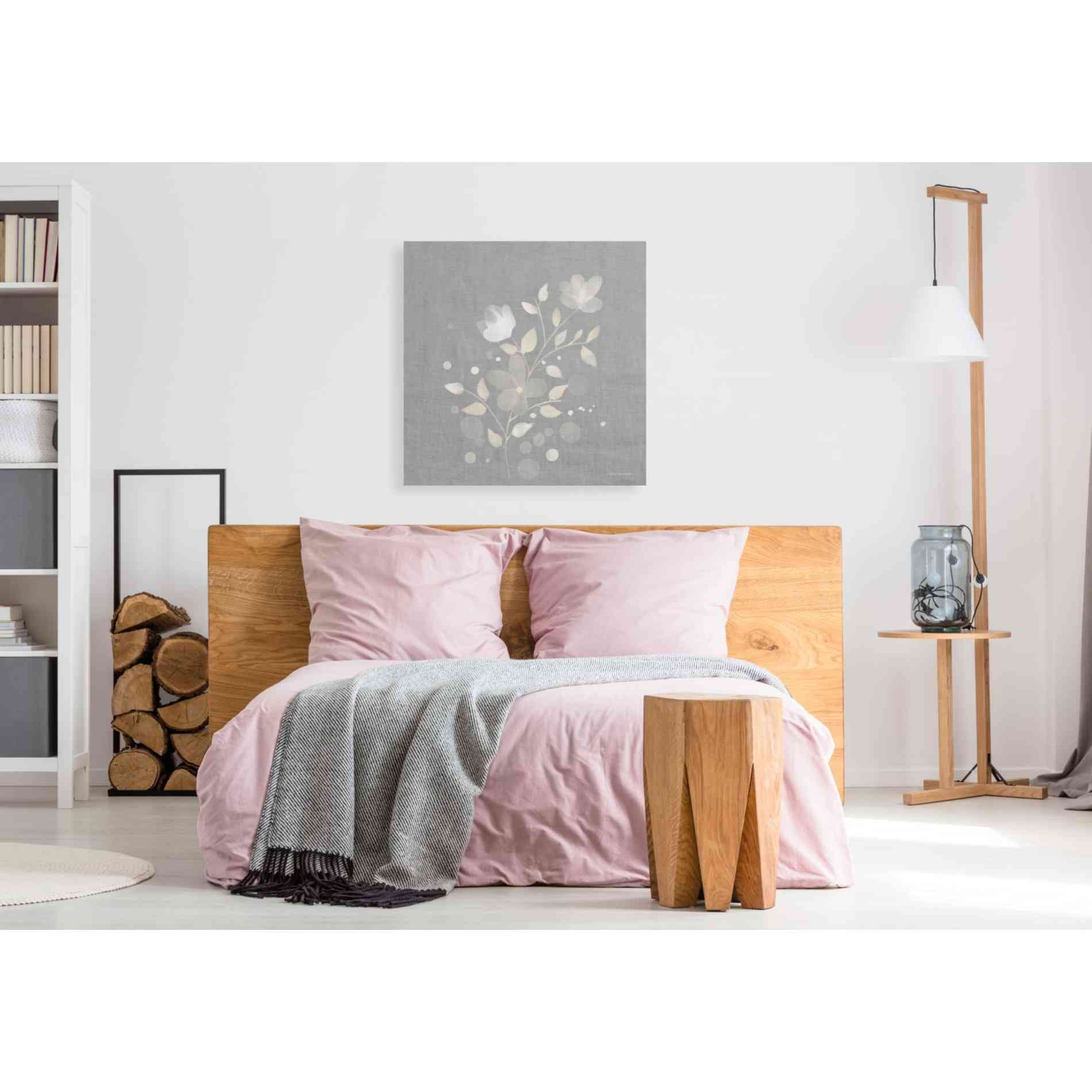 'Flower Bunch on Linen I' by Bluebird Barn, Canvas Wall Art,37 x 37