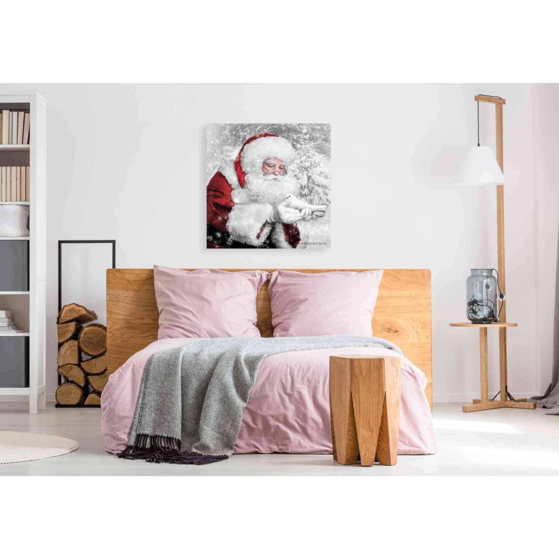 'Santa's Little Friend' by Bluebird Barn, Canvas Wall Art,37 x 37