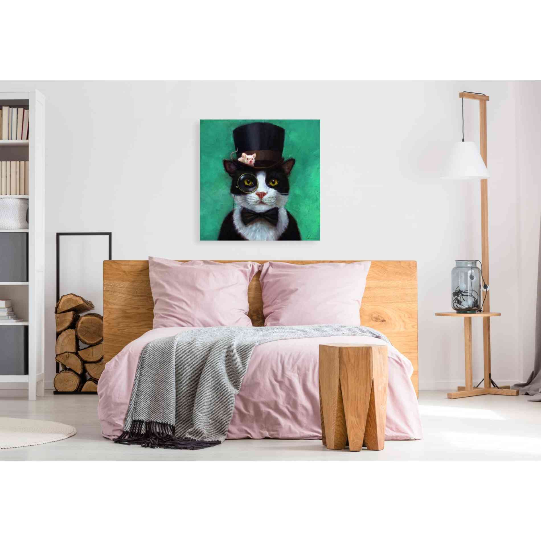 'Tuxedo Cat' by Lucia Heffernan, Canvas Wall Art,37 x 37