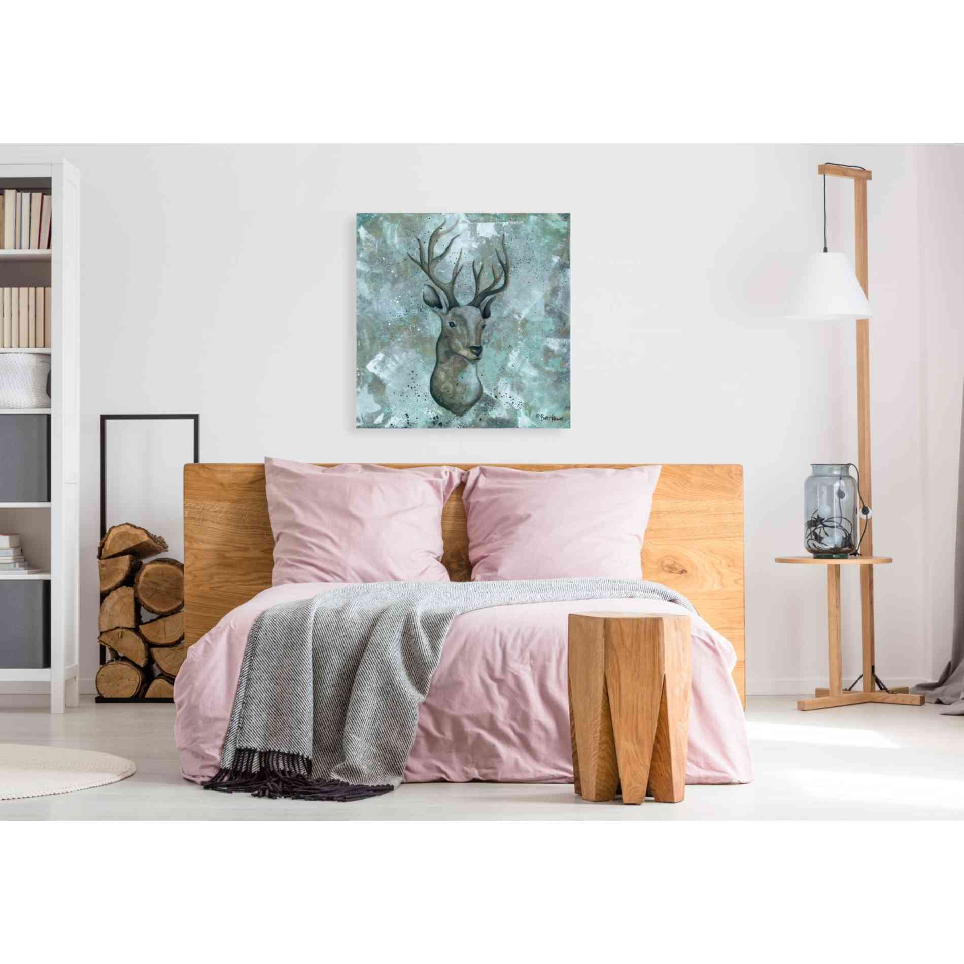 'Simplicity Deer' by Britt Hallowell, Canvas Wall Art,37 x 37