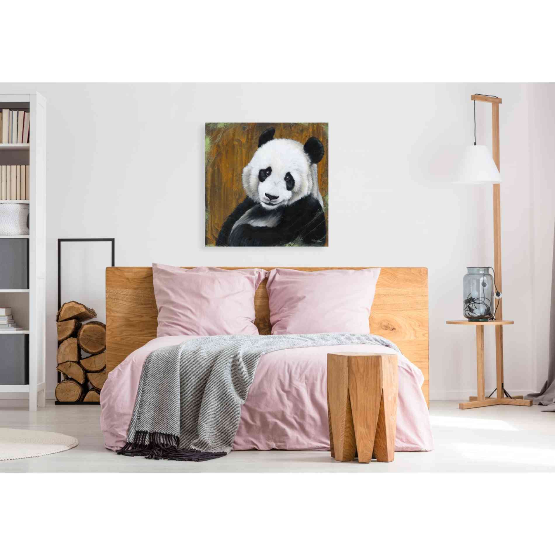 'Panda Smile' by Britt Hallowell, Canvas Wall Art,37 x 37