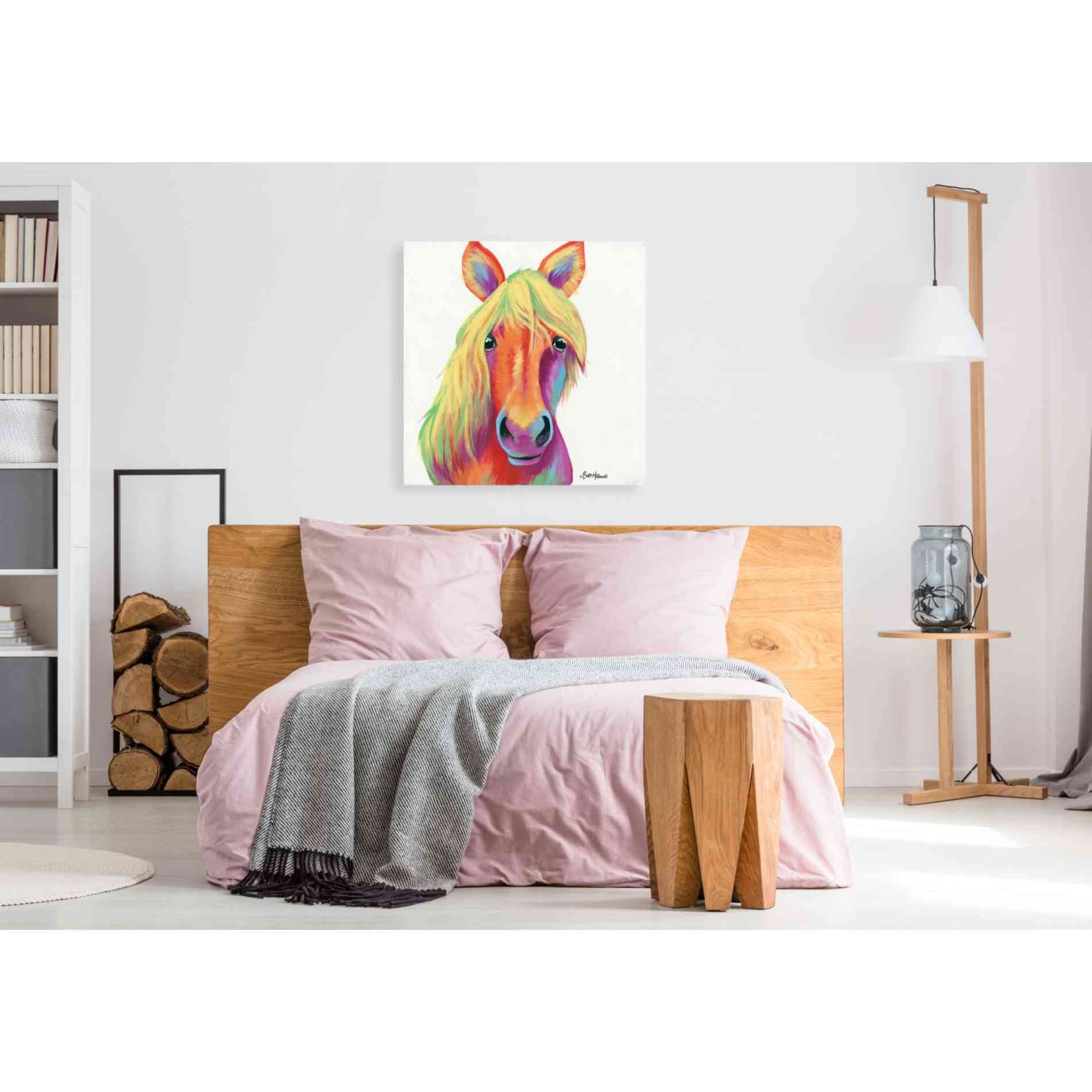 'Cheery Horse' by Britt Hallowell, Canvas Wall Art,37 x 37