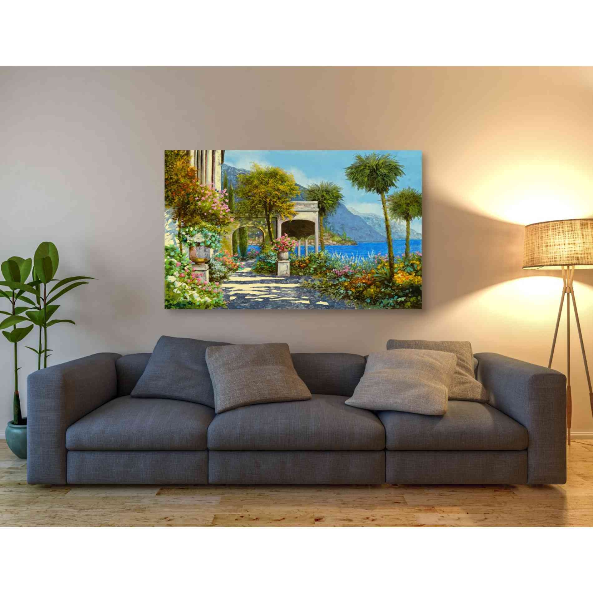 'Passeggiata al Lago' by Guido Borelli, Giclee Canvas Wall Art