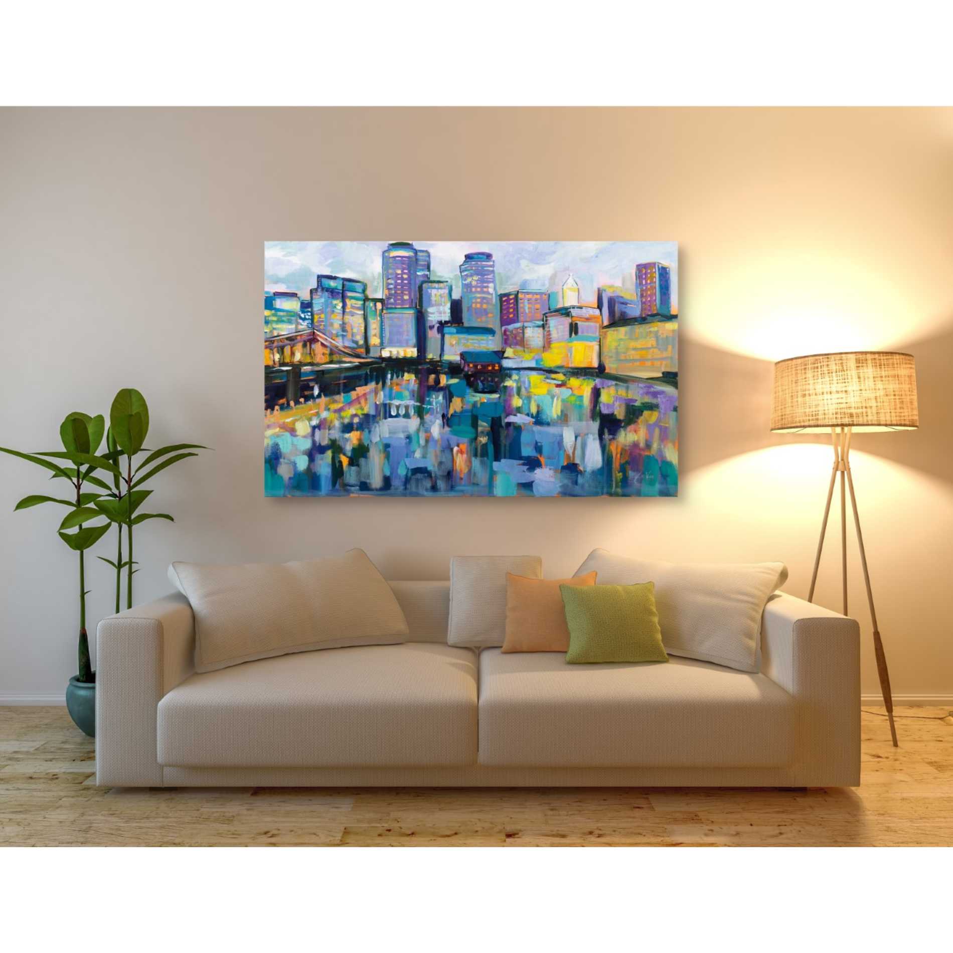"Boston Harbor" by Jeanette Vertentes, Giclee Canvas Wall Art