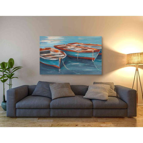 Image of 'Tethered Row Boats II' by Ethan Harper Canvas Wall Art,54 x 40