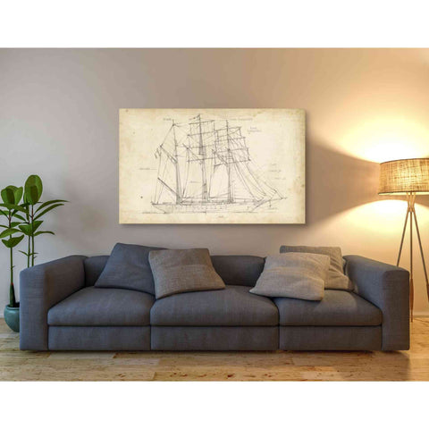 Image of 'Sailboat Blueprint I' by Ethan Harper Canvas Wall Art,54 x 40