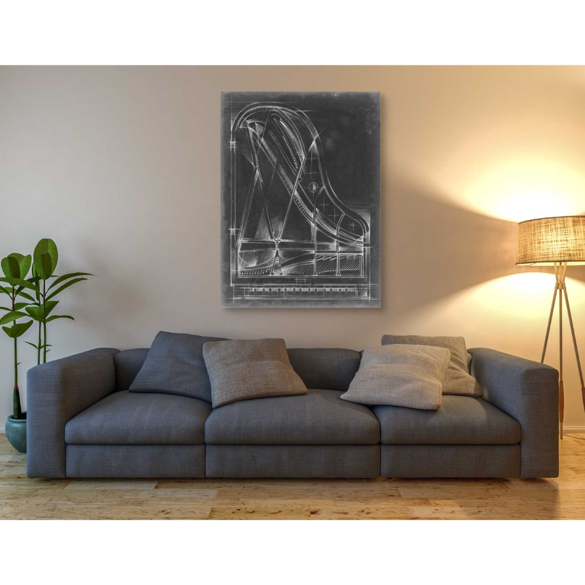 'Grand Piano Diagram' by Ethan Harper Canvas Wall Art,40 x 54