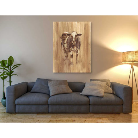 Image of 'Wood Panel Cow' by Ethan Harper Canvas Wall Art,40 x 54