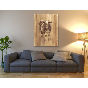 'Wood Panel Cow' by Ethan Harper Canvas Wall Art,40 x 54