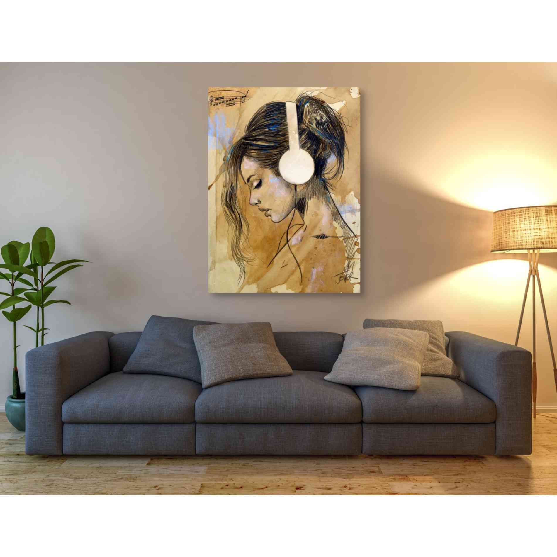 'Listen Listen' by Loui Jover, Canvas Wall Art,40 x 54