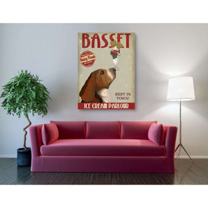 'Basset Hound Ice Cream,' by Fab Funky, Giclee Canvas Wall Art