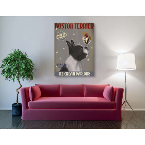 Image of 'Boston Terrier Ice Cream,' by Fab Funky, Giclee Canvas Wall Art