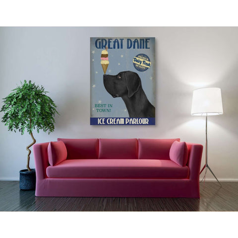 Image of 'Great Dane, Black, Ice Cream,' by Fab Funky, Giclee Canvas Wall Art