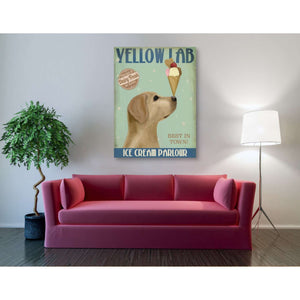 'Yellow Labrador Ice Cream,' by Fab Funky, Giclee Canvas Wall Art