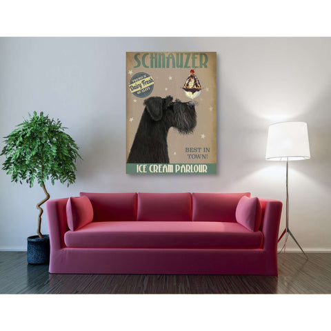 Image of 'Schnauzer, Black, Ice Cream,' by Fab Funky, Giclee Canvas Wall Art