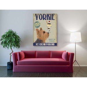 'Yorkshire Terrier Ice Cream,' by Fab Funky, Giclee Canvas Wall Art