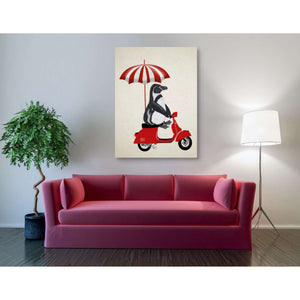 'Penguin On Red Moped,' by Fab Funky, Giclee Canvas Wall Art