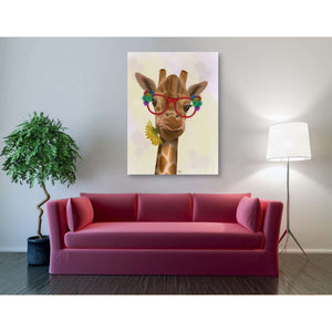 'Giraffe and Flower Glasses 3' by Fab Funky, Giclee Canvas Wall Art