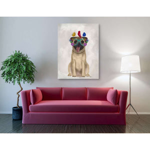 'Pug and Flower Glasses' by Fab Funky, Giclee Canvas Wall Art
