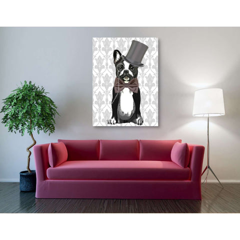 Image of 'Monsieur Bulldog' by Fab Funky, Giclee Canvas Wall Art