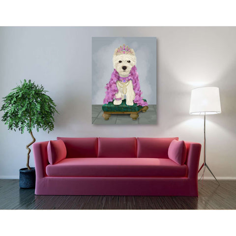 Image of 'West Highland Terrier with Tiara' by Fab Funky, Giclee Canvas Wall Art