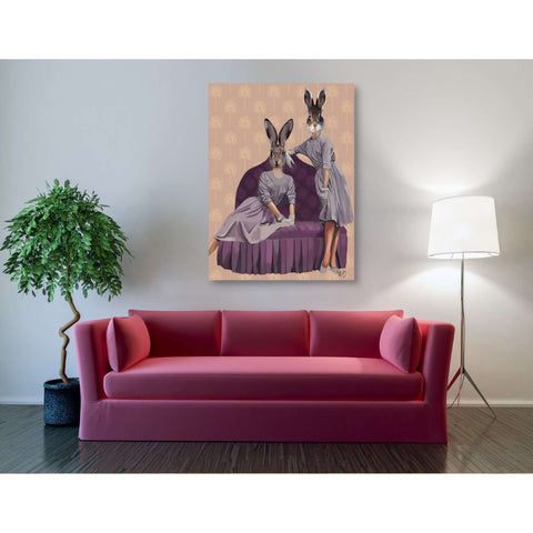 Image of 'Rabbits in Purple' by Fab Funky, Giclee Canvas Wall Art