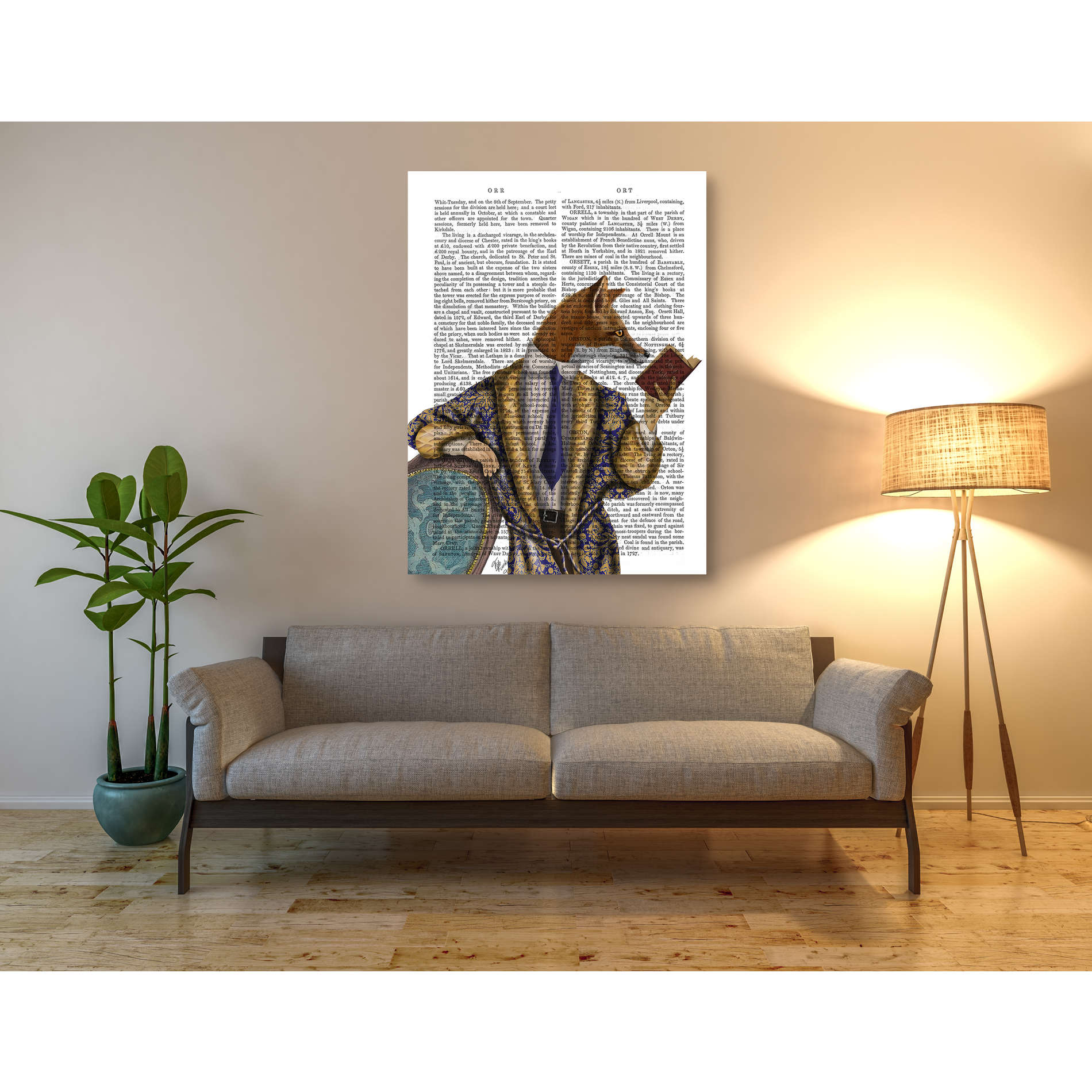 'Book Reader Fox' by Fab Funky, Giclee Canvas Wall Art