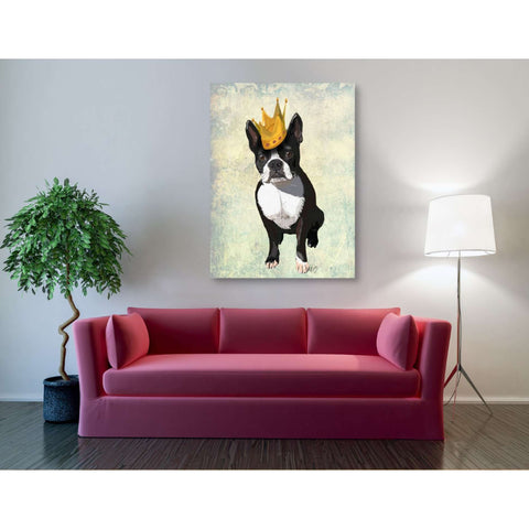 Image of 'Boston Terrier and Crown' by Fab Funky, Canvas Wall Art,40 x 54
