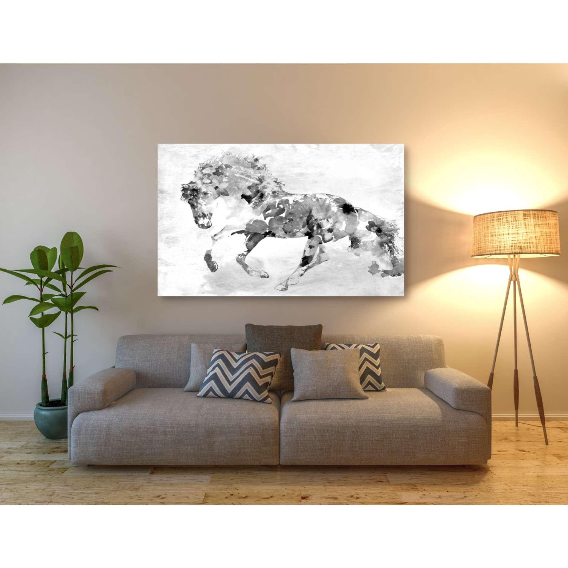 'Beautiful Floral Horse 1-4' by Irena Orlov, Canvas Wall Art,54 x 40