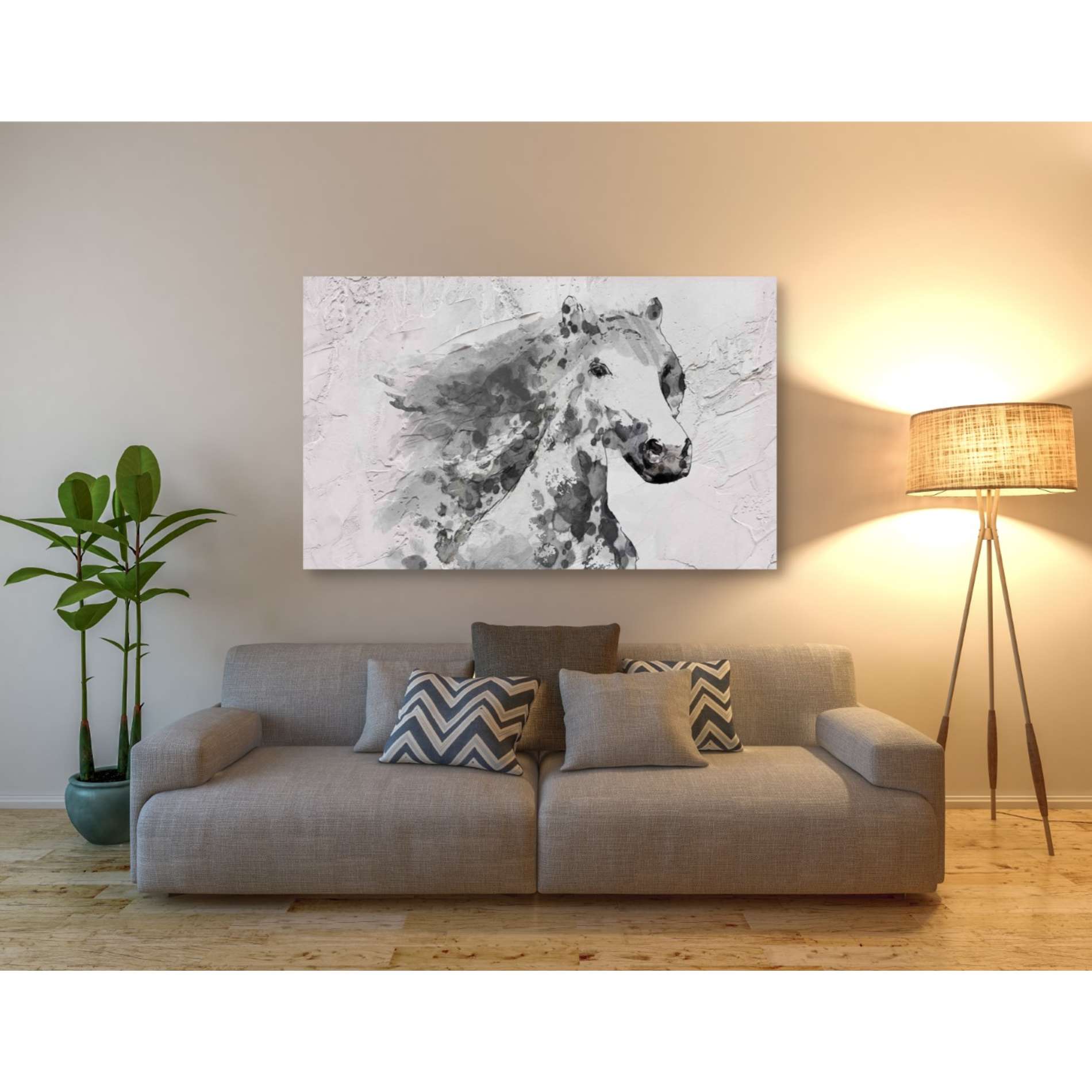 'White Stallion 1' by Irena Orlov, Canvas Wall Art,54 x 40