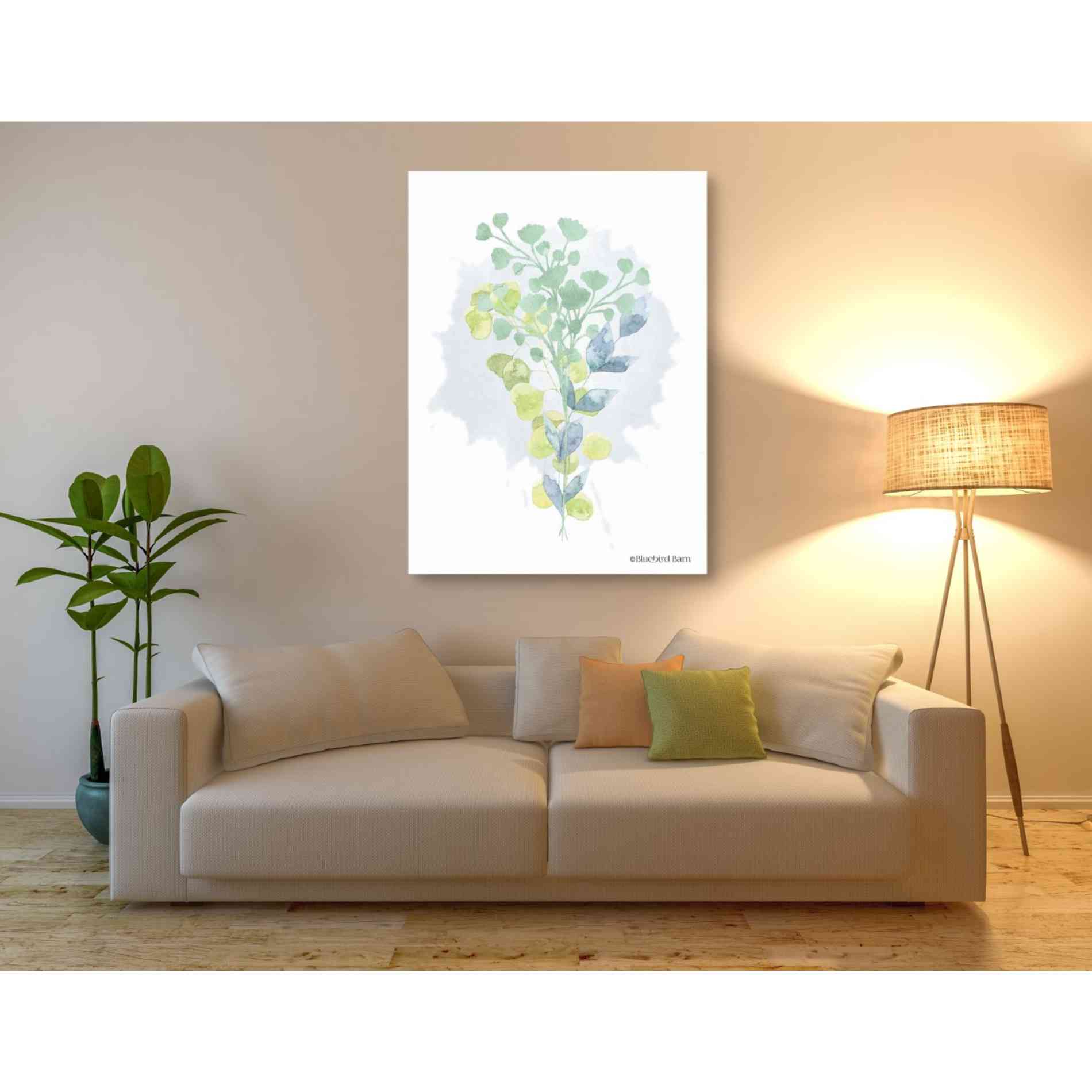 'Watercolor Greenery Series I' by Bluebird Barn, Canvas Wall Art,40 x 54